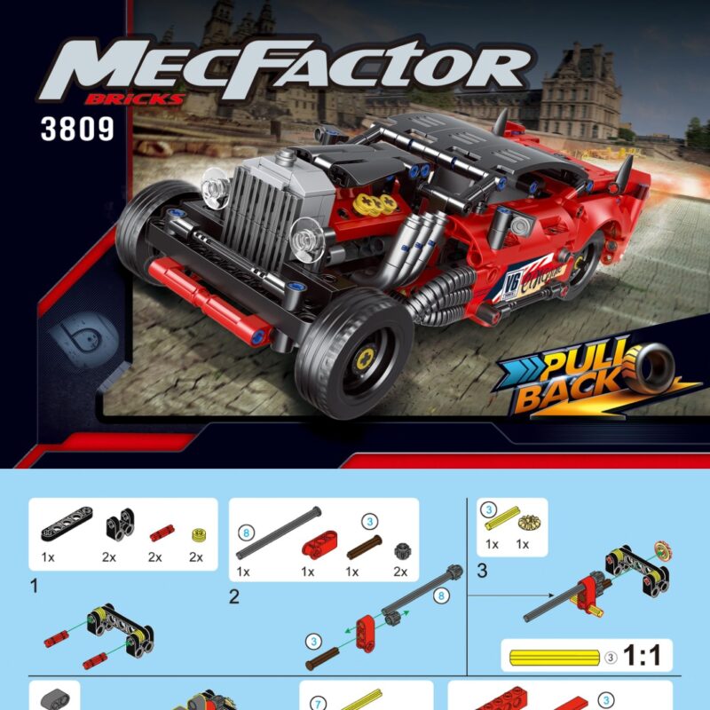 Xe Đua Hot Rod Cổ Điển Decool 3809 hướng dẫn lắp ráp Decool 3809 Mô hình Hot Rod