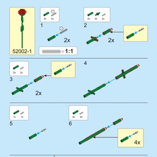 Bó Hoa Cẩm Chướng DECOOL 52002 hướng dẫn lắp ghép DECOOL 52002 Hoa cẩm chướng ráp