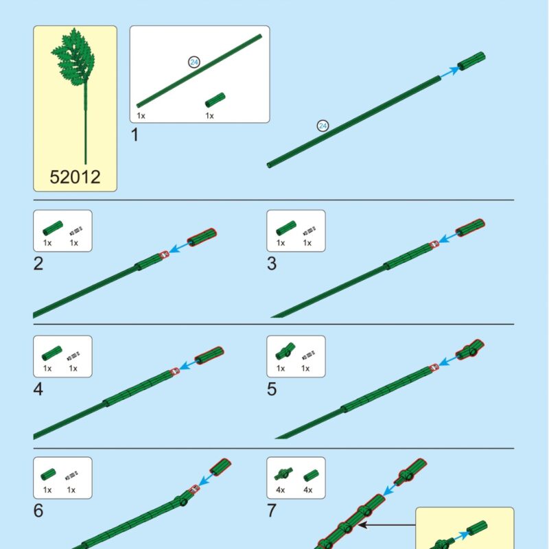 sách DECOOL 012 Mô Hình Hoa Trang Trí, hướng dẫn lắp ráp DECOOL 012 Hoa Lá Dương Xỉ, DECOOL 52012