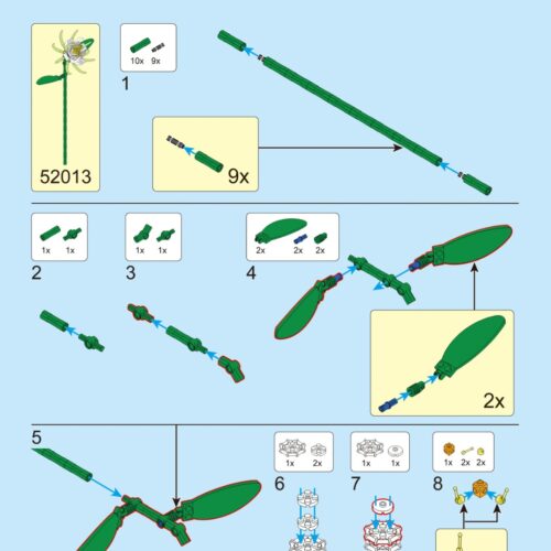 Sách Hướng Dẫn Lắp Ráp DECOOL 52013 Bộ Lắp Ráp Hoa Nghệ Thuật 18 Kiểu - Hướng dẫn lắp ráp DECOOL 52013 Hoa Giả Trang Trí