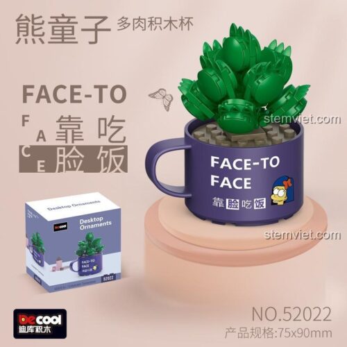 Đồ chơi lắp ghép Cây mọng nước Decool 52022, mô hình Gấu Con, kích thước 7.5x9cm, phù hợp bé gái 6 tuổi, chất lượng cao.