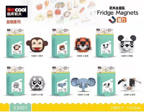Bộ lắp ghép nam châm tủ lạnh động vật Decool 53001 cho bé 6 tuổi, đồ chơi giáo dục sáng tạo giá rẻ, mô hình động vật nam châm chất lượng cao