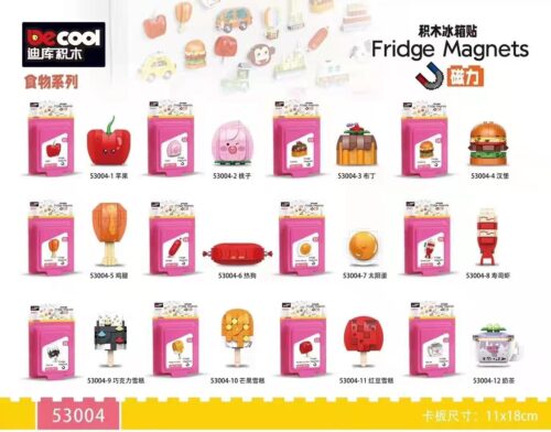 Bộ mô hình nam châm tủ lạnh Decool 53004 chủ đề đồ ăn đa dạng, phù hợp cho bé trai và bé gái 6 tuổi, giá tốt