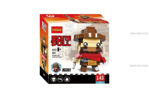 Trọn bộ sưu tập đồ chơi mô hình Decool Cute Doll Overwatch, bao gồm McCree 6853, Soldier 76, Reaper, Mercy, Winston, Genji.