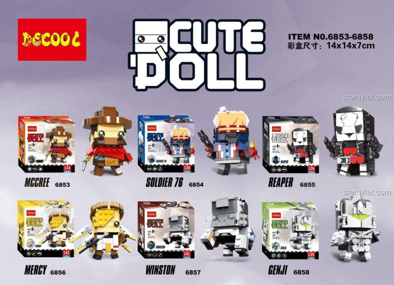 Hộp sản phẩm bộ xếp hình Decool 6854 Soldier 76, 120 chi tiết, quà tặng cho bé trai 6 tuổi