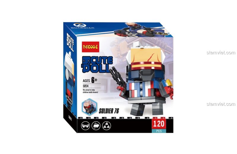 đồ chơi lắp ghép Decool 6854 và bộ sưu tập Overwatch Brickheadz, mô hình Chiến binh 76 cho bé trai