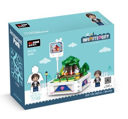Hộp bộ lắp ghép Ghế Bay Xoay Vòng Decool 77103, đồ chơi xếp hình công viên giải trí cho bé gái 6 tuổi giá rẻ.