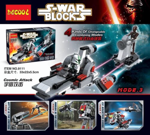 Bộ lắp ghép Chiến đấu cơ vũ trụ DECOOL 9111 S-WAR Blocks Tấn Công Vũ Trụ 189 mảnh, đồ chơi lắp ráp cho bé trai 6 tuổi, giá tốt