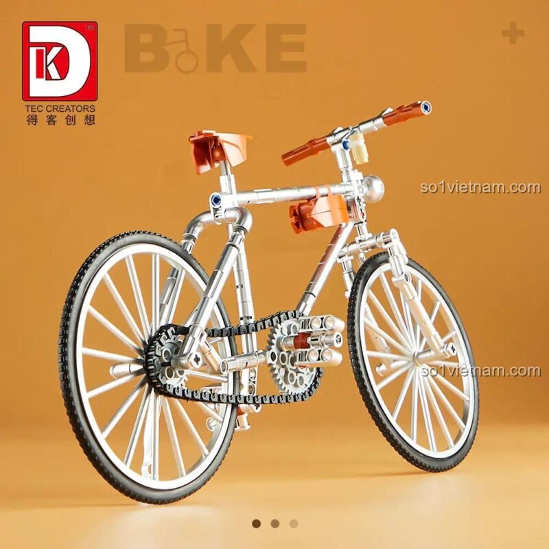 bộ xếp hình Xe Đạp Đua Retro DK80007, đồ chơi lắp ráp Mô Hình Xe Đạp British Wind, hệ thống truyền động xích, giá bình dân cho bé trai 8 tuổi
