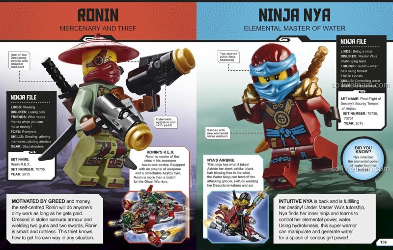 đồ chơi mô hình Sách LEGO NINJAGO 241232484, thông tin chi tiết về Ronin và Nya Elemental Master of Water trong bách khoa toàn thư