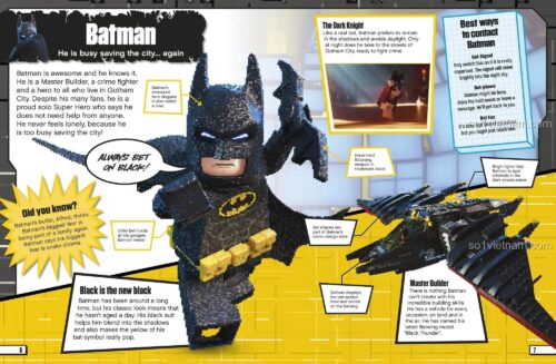 Sách hướng dẫn The LEGO® Batman Movie DK, giới thiệu nhân vật Batman, phương tiện và địa điểm, đồ chơi giáo dục cho bé trai.