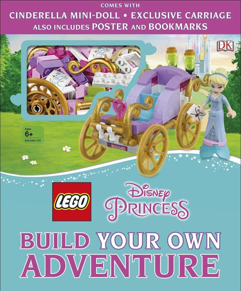Sách lắp ghép Công chúa Disney DK ISBN9780241318638 kèm mini-doll Lọ Lem độc quyền, xe ngựa và hơn 50 ý tưởng lắp ghép, món quà giá tốt cho bé gái 6 tuổi.
