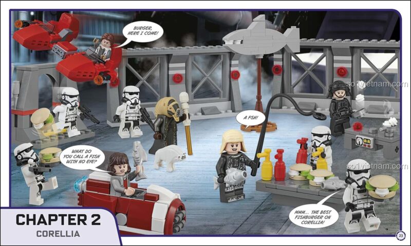 Sách LEGO Star Wars DK, cảnh Corellia với minifigure Bespin Guard, kích thích sáng tạo cho bé trai 6 tuổi