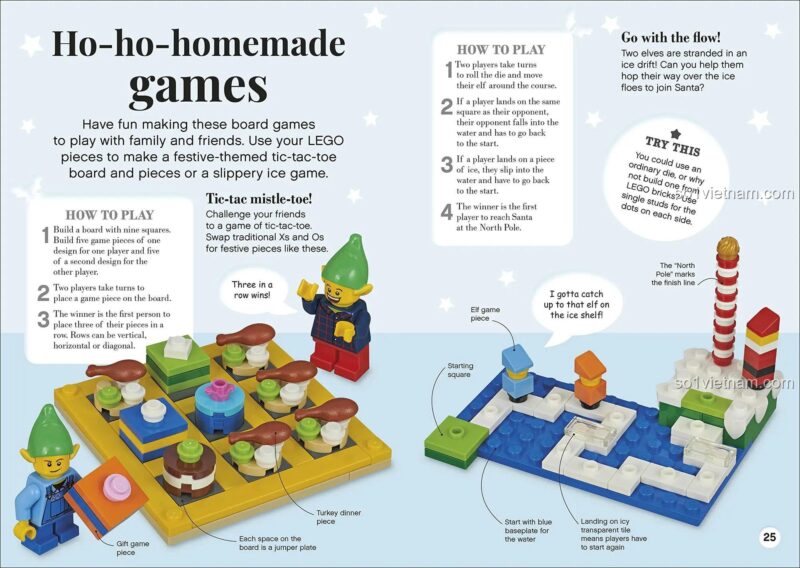 Đồ chơi giáo dục ISBN 9780241381717, STEM toy Ý tưởng xây dựng LEGO® Giáng Sinh, hướng dẫn làm trò chơi Giáng Sinh, đồ chơi giáo dục STEM cho bé 6 tuổi.