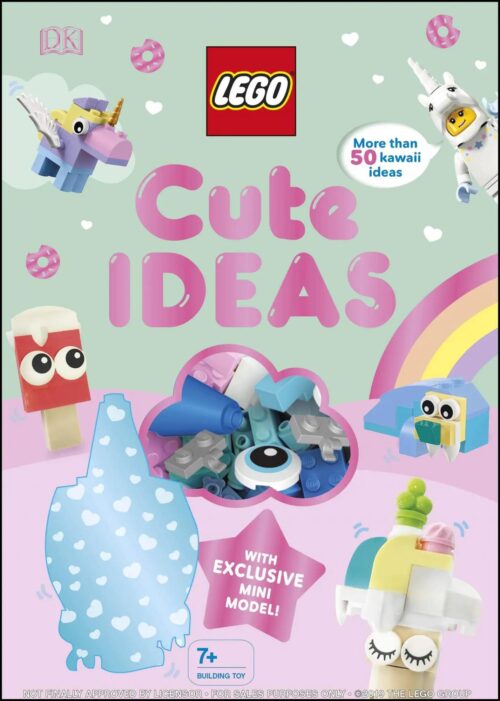 Sách đồ chơi Sách ý tưởng lắp ráp LEGO® Cute Ideas DK ISBN9780241401200, hơn 50 ý tưởng Kawaii, dành cho con gái 7 tuổi, giá tốt.