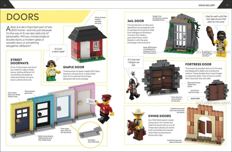Sách hướng dẫn lắp ráp nhà LEGO DK ISBN9780241506271, các kiểu cửa, sáng tạo không giới hạn, cho bé trai và bé gái, giá bình dân