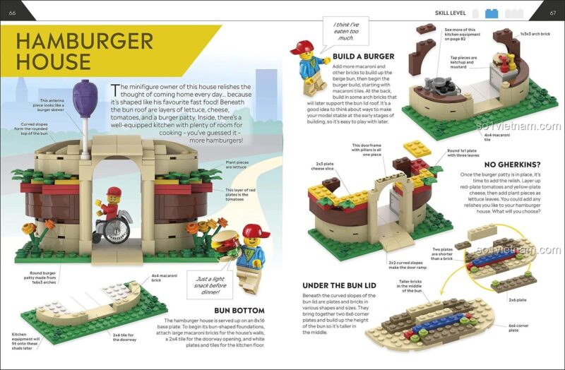 Sách đồ chơi ý tưởng nhà LEGO DK ISBN9780241506271, nhà hamburger, hơn 30 mẫu nhà, phát triển tư duy, cho bé 6 tuổi, ưu đãi tốt