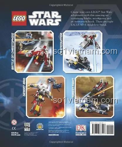 bộ lắp ghép Brickmaster Star Wars DK 9780756663117, sách hướng dẫn lắp ráp 8 mô hình độc quyền, cho bé trai 7 tuổi, giá rẻ.