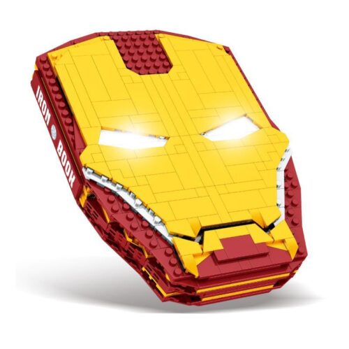 Bộ đồ chơi Sách Minifigure Người Sắt DLP8801 hình dáng Iron Man màu đỏ vàng, có đèn LED, phù hợp bé trai 6 tuổi, giá tốt