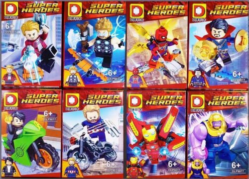 Bộ đồ chơi lắp ráp DLP9077 DLP Minifigure Biệt Đội Siêu Anh Hùng Marvel, bộ 8 minifigure siêu anh hùng cho bé trai 6 tuổi, chất lượng cao, giá rẻ