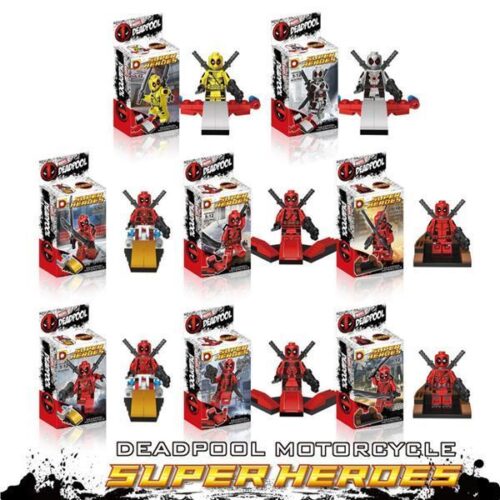 Bộ đồ chơi Minifigure Deadpool DLP9022 giá rẻ, trọn bộ 8 nhân vật Wade Wilson lầy lội cho bé trai 6 tuổi.