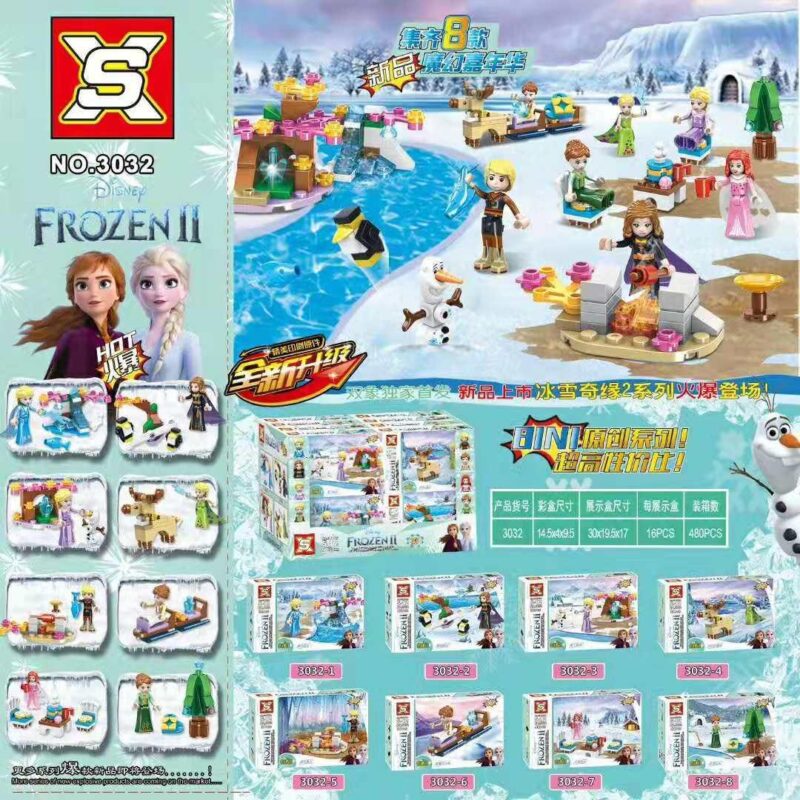 Bộ lắp ghép Frozen II Double Elephant 3032, đồ chơi lắp ráp Elsa Anna, bộ xếp hình Olaf, đồ chơi mô hình Frozen, cho bé gái 6 tuổi, giá tốt.