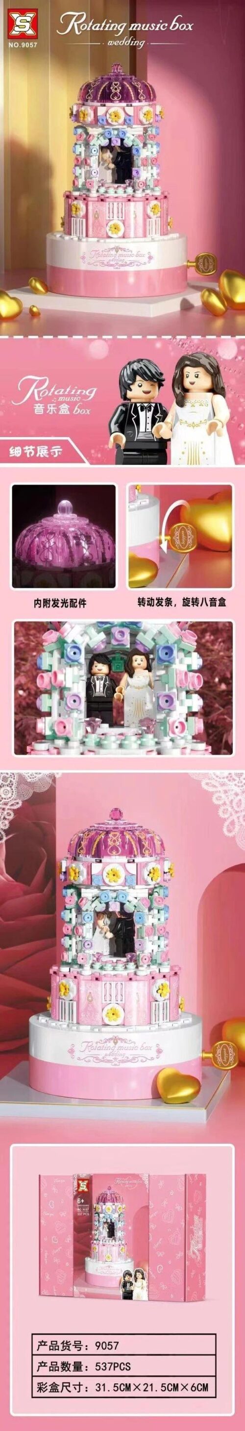Bộ lắp ghép Hộp nhạc đám cưới Double Elephant 9057, đồ chơi mô hình Hộp nhạc xoay đám cưới, set đồ chơi Mô hình hộp nhạc cưới, quà tặng cho bé gái 6 tuổi giá tốt