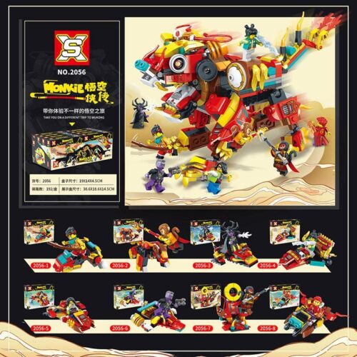 Bộ lắp ghép Thần Thú Vàng Kim, đồ chơi lắp ráp Monkie Kid, Double Elephant SX 2056, mô hình 8 trong 1, cho bé trai 6 tuổi, giá tốt
