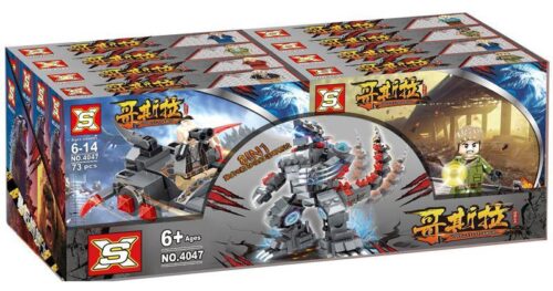 Bộ lắp ghép Godzilla King Kong Double Elephant SX 4047, đồ chơi mô hình quái vật robot chiến đấu cho bé trai 6 tuổi, giá tốt, lắp được 8 kiểu.