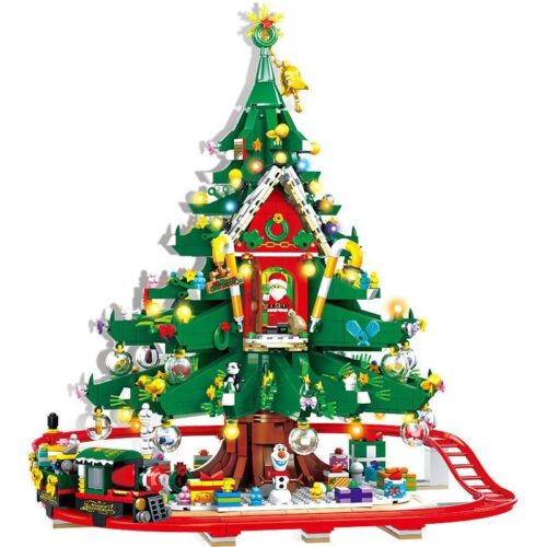 Bộ lắp ghép Cây thông Noel Ngôi nhà Giáng Sinh Double Elephant SX 88013 2100 mảnh cho bé 6 tuổi, đồ chơi trí tuệ giá tốt