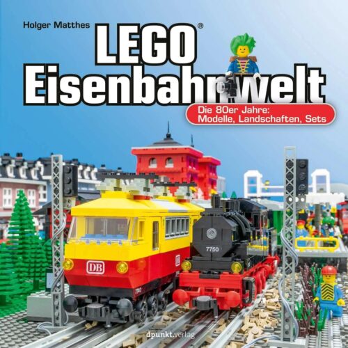 Sách về tàu hỏa LEGO® dpunkt.verlag ISBN9783864909511, tái hiện các mô hình, phong cảnh và bộ xếp hình từ thập niên 80, dành cho bố bé trai 12 tuổi yêu thích LEGO®, giá tốt.