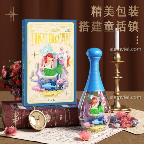 Bộ lắp ráp Dumeca D1307 nàng tiên cá trong chai, đồ chơi mô hình cổ tích cho bé gái 6 tuổi, chất lượng cao