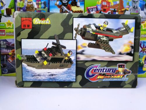 Mặt sau hộp bộ xếp hình Enlighten 0274, giới thiệu các mẫu khác trong series Century Military.