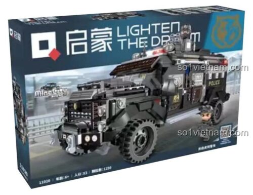 Hộp bộ lắp ráp Xe Cảnh Sát Đặc Nhiệm Hổ Răng Kiếm 11020 Enlighten, mô tả sản phẩm, thông số kỹ thuật, hình ảnh xe đã lắp ráp, phù hợp cho bé trai 6 tuổi, giá tốt