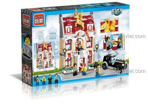 Hộp sản phẩm bộ lắp ráp Enlighten 1130 Tòa Thị Chính, thể hiện đầy đủ chi tiết và tính năng, đáng tiền cho bé trai 6 tuổi.