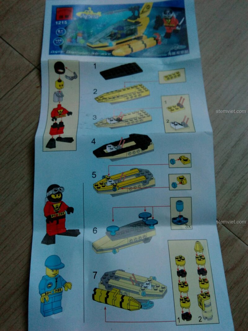 Các bước lắp ráp tiếp theo trong tờ hướng dẫn của bộ Enlighten 1215.