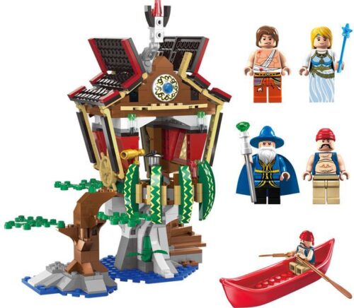 Bộ lắp ghép Ngôi nhà pháp sư của hải tặc huyền thoại Enlighten 1309 với 4 minifigure và thuyền nhỏ, phù hợp cho bé trai 6 tuổi trở lên, giá tốt.