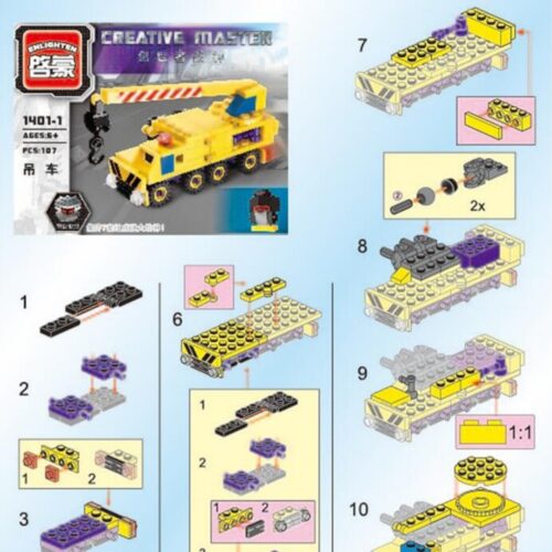 Chiến Thần Sáng Tạo Enlighten 1401-5 hướng dẫn lắp ráp Enlighten 5 Robot biến hình 7 trong 1 PDF gốc chất lượng cao
