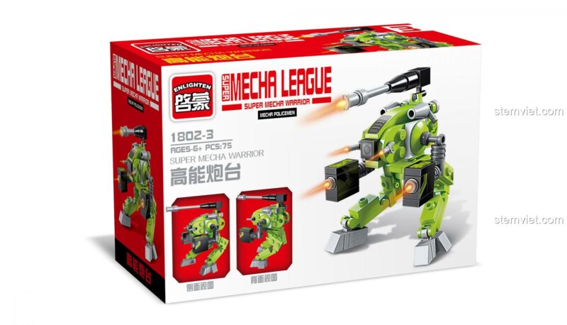 Hộp đồ chơi lắp ráp Enlighten 1802-3 Robot Biến Hình Cao Năng Pháo Đài, bộ lắp ghép cho con trai 6 tuổi, giá tiết kiệm.