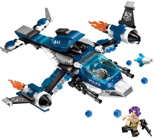 Bộ lắp ghép Máy bay cảnh sát Enlighten 1911 với 2 minifigures, bắn đạn nhựa, phù hợp bé trai 6 tuổi, giá tốt