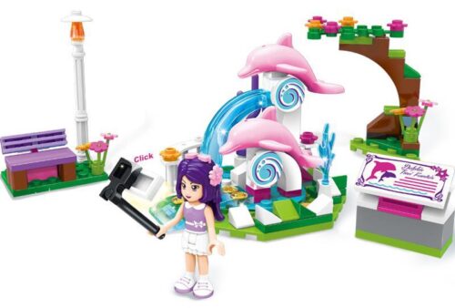 Bộ đồ chơi Đài phun nước cá heo Enlighten 2002, với búp bê Cherry và hồ bơi cầu vồng, món quà tuyệt vời cho bé gái 6 tuổi, giá tốt.