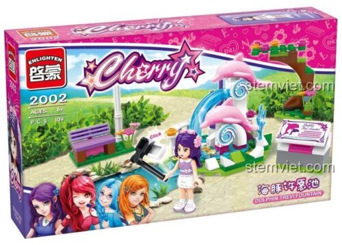 Hộp đồ chơi lắp ghép Búp bê Cherry Enlighten 2002, bộ xếp hình Hồ bơi cầu vồng cho bé gái 6 tuổi, chất lượng cao.