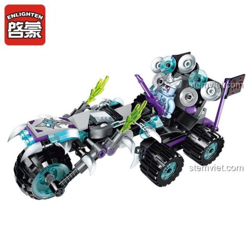Bộ lắp ghép Enlighten 2207 Xe Mô Tô Ma Âm, đồ chơi mô hình Enlighten cho bé trai 6 tuổi, chất lượng cao