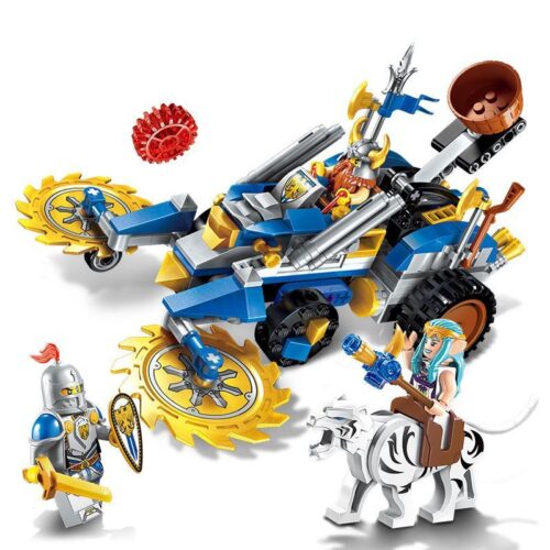 Bộ đồ chơi Vũ Khí Bí Mật Của Người Lùn Enlighten 2308, mô hình chiến xa dũng mãnh với 3 minifigures, cơ chế ném đá và bánh răng xoay tự động, phù hợp cho bé trai 6 tuổi trở lên, giá tốt.