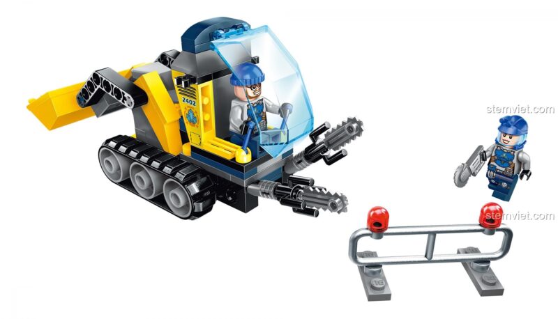 Mô hình Xe Ủi Đá Đội Tinh Thạch Enlighten 2402 dạng phá đá, bộ lắp ghép Xe Ủi Đá 2402, đồ chơi cho bé trai 6 tuổi, giá trị cao