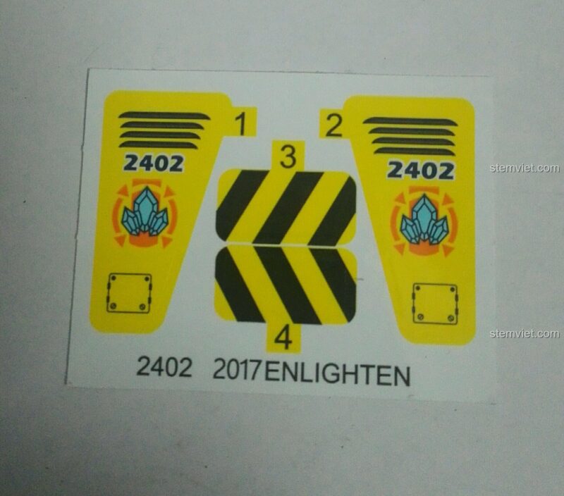 Tấm decal dán cho bộ lắp ghép Enlighten 2402 Xe Ủi Đá Đội Tinh Thạch, đồ chơi xây dựng QMAN 2402, cho bé trai 6 tuổi, giá hời