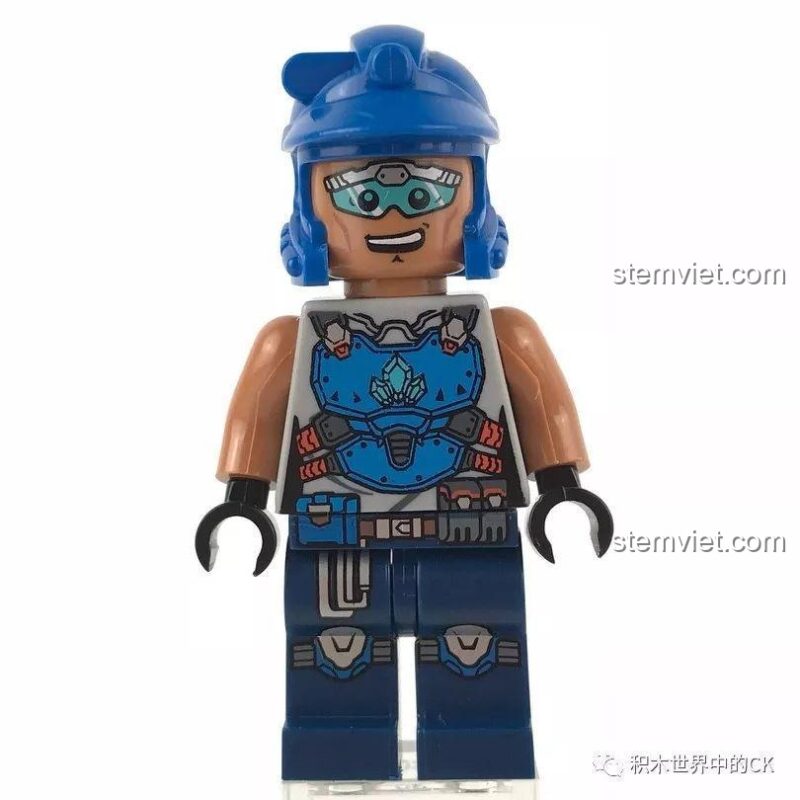 Minifigure Lý từ bộ lắp ghép Enlighten 2409 Xe Khoan Rồng Đất, với trang phục thợ mỏ và mũ bảo hiểm, đồ chơi lắp ráp chất lượng cao.