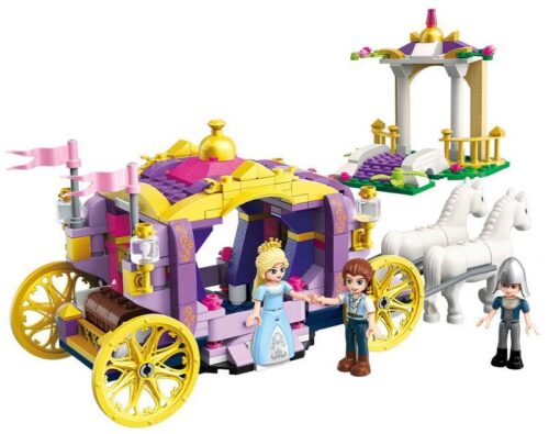 Bộ lắp ghép Công chúa Leah Enlighten 2605 với xe ngựa hoàng gia tím lộng lẫy, có công chúa và hoàng tử, phù hợp cho bé gái 6 tuổi, giá tốt.