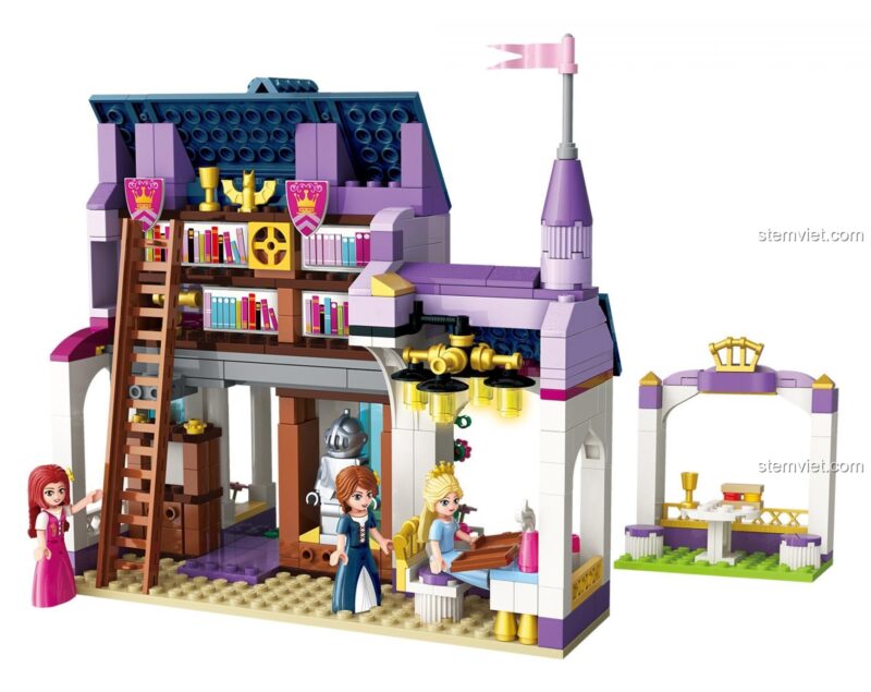 Mô hình hoàn chỉnh bộ lắp ghép Hoàng gia Ngự Thư Phòng Enlighten 2608, đồ chơi lắp ráp Thư viện Công chúa với thiết kế hoàng gia tinh xảo, phù hợp bé gái