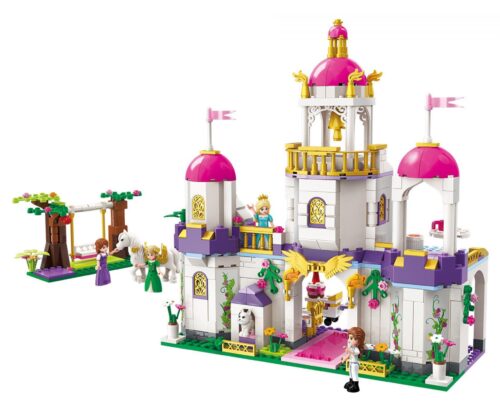 Bộ lắp ghép Lâu đài công chúa Leah Enlighten 2610 với 592 mảnh ghép chi tiết, mô hình lâu đài hoàng gia lộng lẫy cho bé gái 6 tuổi, giá tốt.